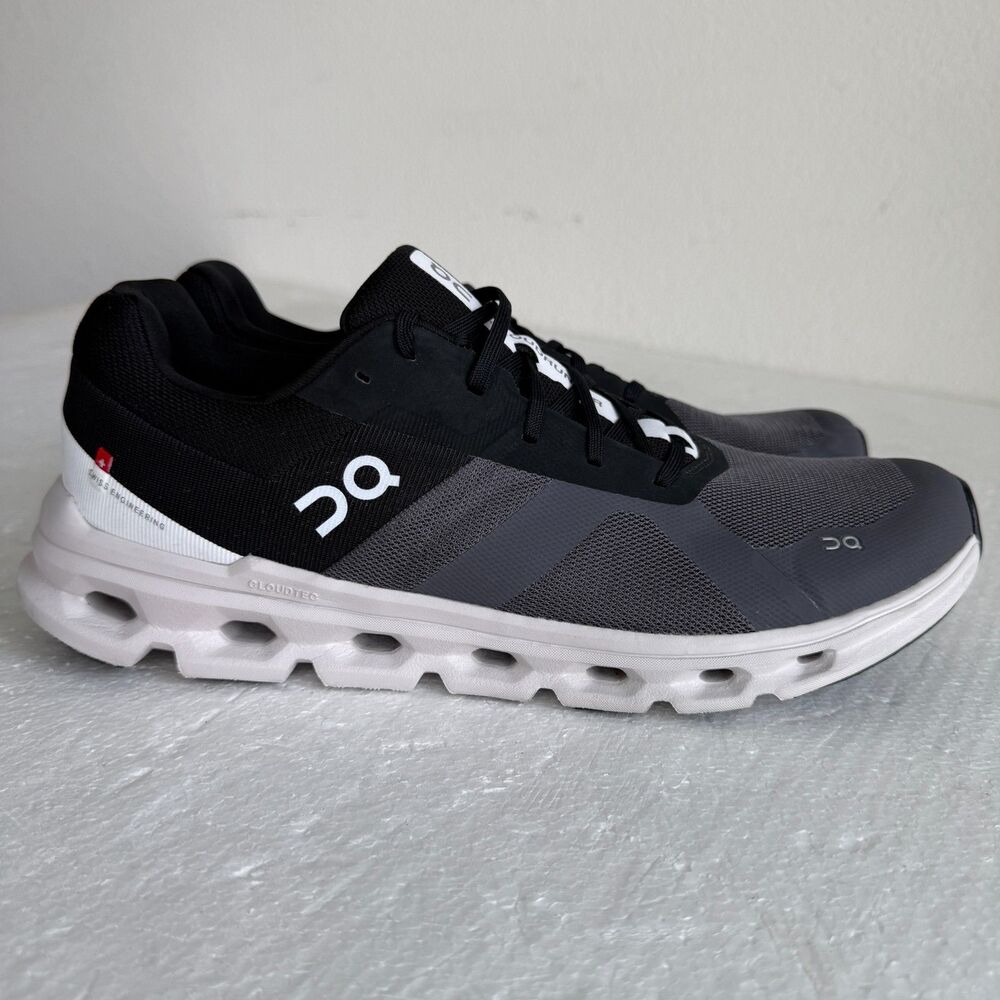 On Men's Cloudrunner Sneakers, Eclipse/Frost, 13 Medium US Running Shoes - Picture 9 of 16